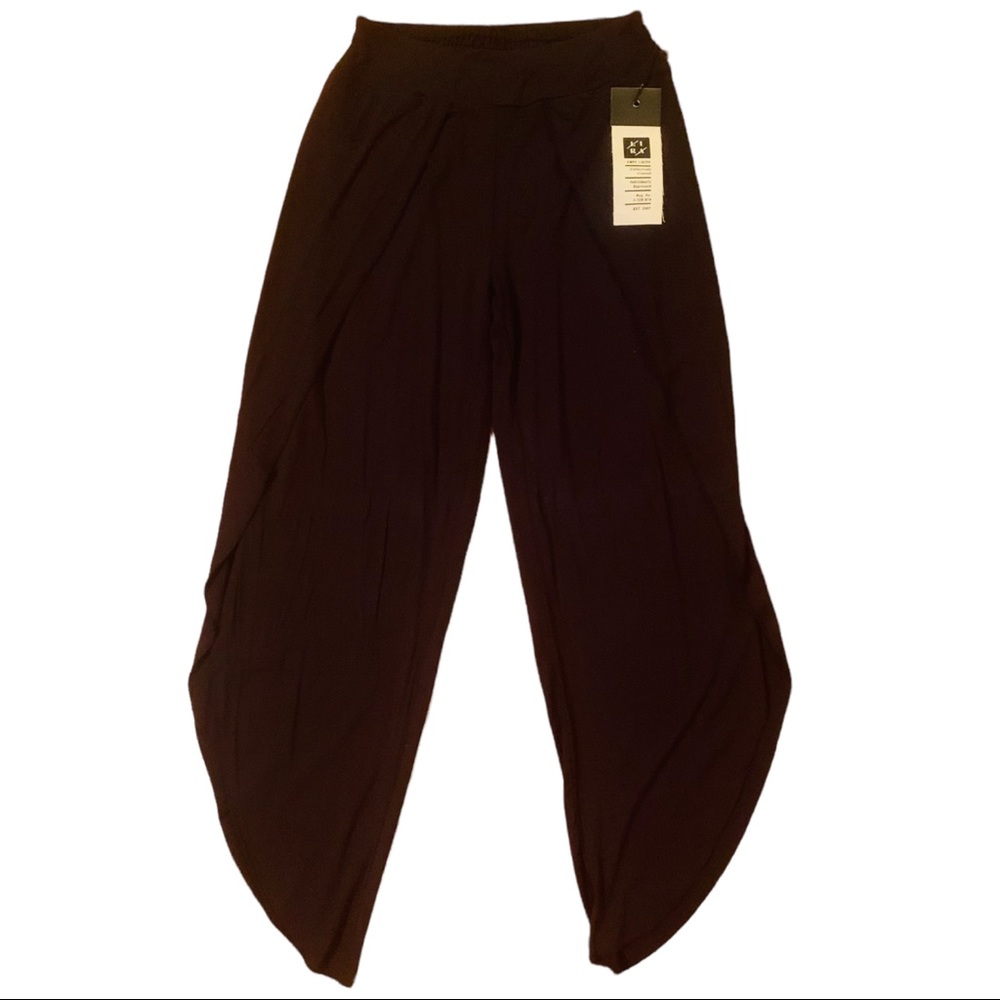 Lira Side Slit Black Pants
